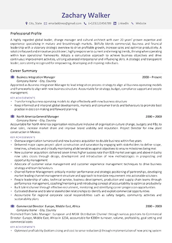 Professional CV/Resume writing service example - James Innes Example 1
